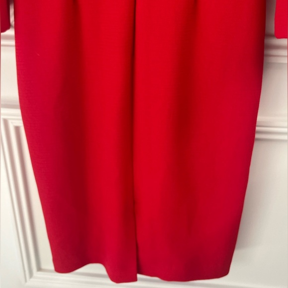David Meister Red dress with ruffled sleeve size 4 - Picture 8 of 8